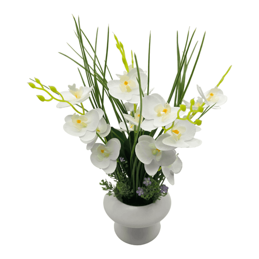 Planta Artificial Orquidea Decorativa Macetero De Ceramica S - Fliperex