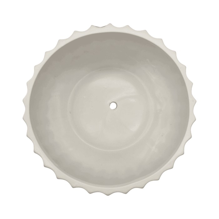 Macetero Maceta De Ceramica Copon Ranurado Blanco Brillante - Fliperex