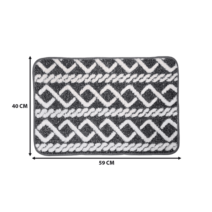 Alfombra De Baño Piso Extra Suave y Absorbente Diseño Trenza - Fliperex