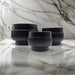 Macetero Maceta De Ceramica Lineas Relieve Negro L - Fliperex