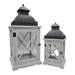 Set 2 Farol Calentador De Vela Costero De Madera Blanca - Fliperex