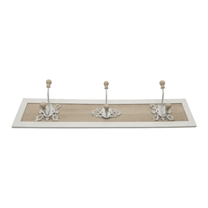 Perchero De Pared Colgador Vintage 3 Ganchos Dobles Blanco - Fliperex