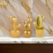 Set 3 Adornos Cactus De Resina Dorado Decoracion Mesa Office - Fliperex