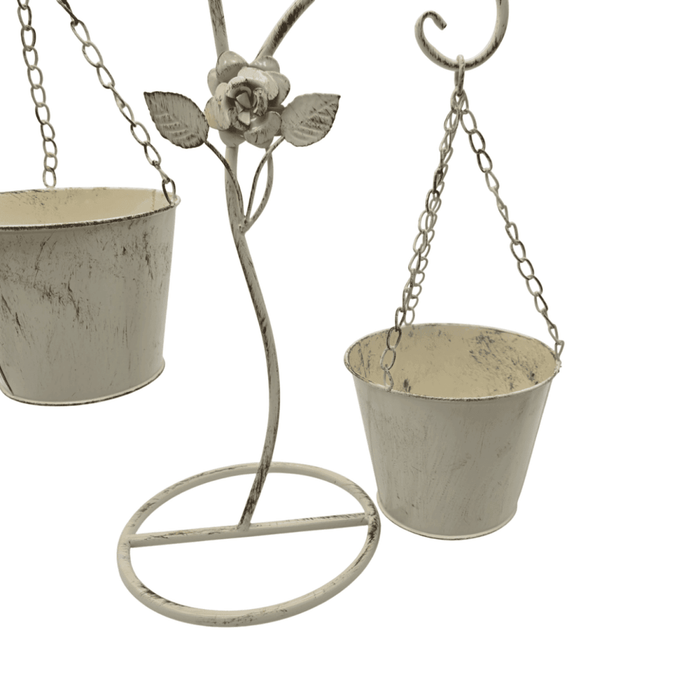 Porta Macetero Pedestal Colgante Beige Vintage Maceta Planta - Fliperex