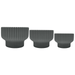 Set 3 Maceteros Maceta De Ceramica Estilo Copon Gris Mate - Fliperex