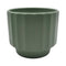 Macetero Maceta De Ceramica Verde Oliva Lineas Verticales L