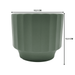 Macetero Maceta De Ceramica Verde Oliva Lineas Verticales S - Fliperex