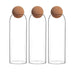 Set 3 Botellas Frascos Vidrio Transparente Tapa De Corcho XL - Fliperex