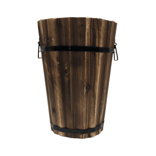 Macetero De Madera Tipo Barril Alargado Jardin Terraza L - Fliperex