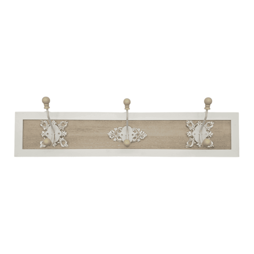 Perchero De Pared Colgador Vintage 3 Ganchos Dobles Blanco - Fliperex