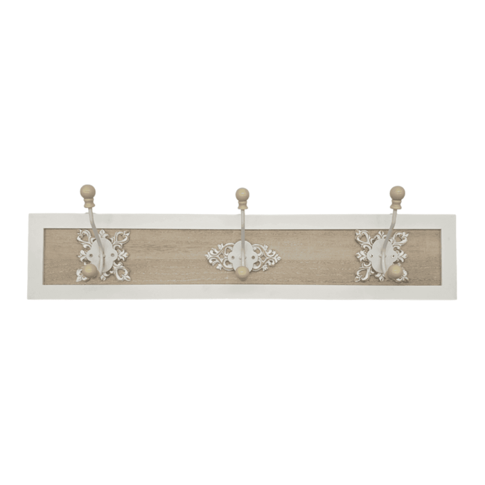 Perchero De Pared Colgador Vintage 3 Ganchos Dobles Blanco - Fliperex