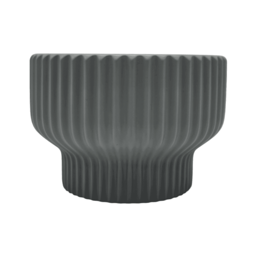 Macetero Maceta De Ceramica Estilo Copon Gris Mate S - Fliperex