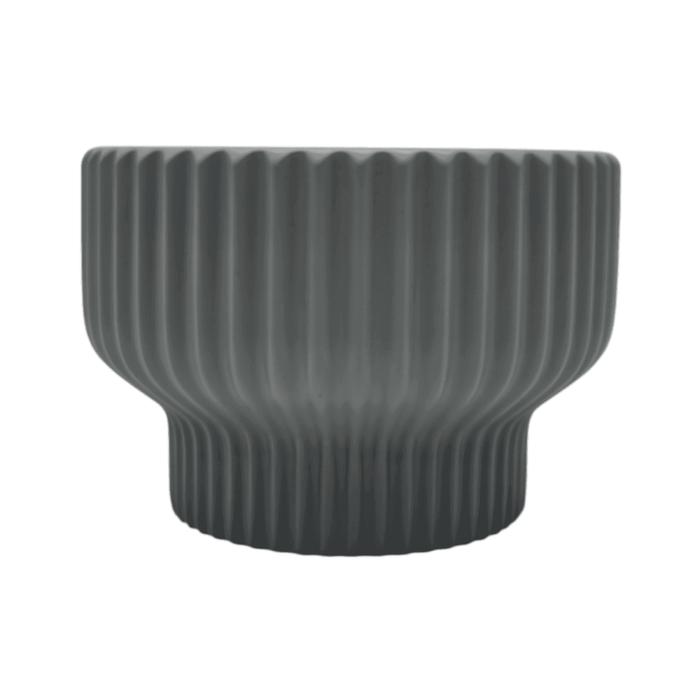 Macetero Maceta De Ceramica Estilo Copon Gris Mate S - Fliperex