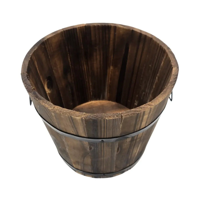 Macetero De Madera Tipo Barril Para Jardin Terraza Planta XL