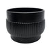 Macetero Maceta De Ceramica Lineas Relieve Negro L - Fliperex