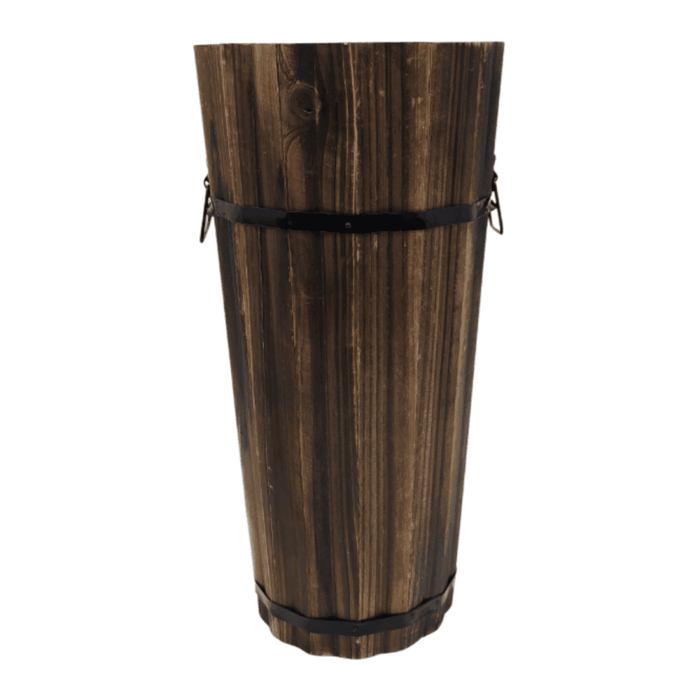 Macetero De Madera Tipo Barril Largo Bajo Jardin Terraza L - Fliperex