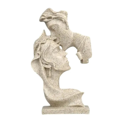 Escultura Adorno Beso De Resina Abstracta Moderna Arenisca - Fliperex