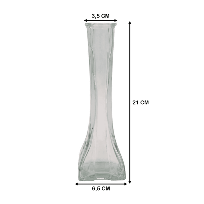Set 3 Floreros Decorativos De Vidrio Pequeño Transparente - Fliperex