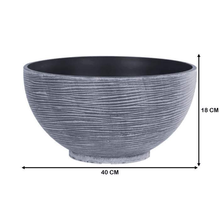 Macetero Plastico Semi Esfera Premium Diseño a Rayas M - Fliperex