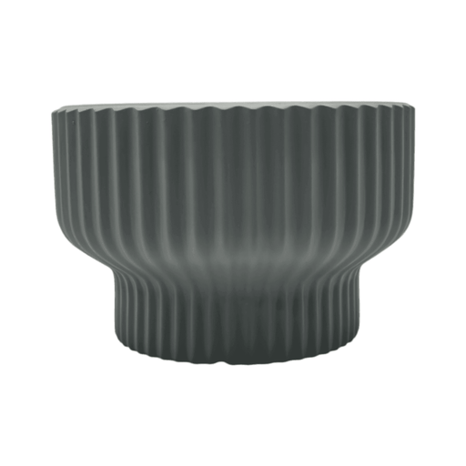 Macetero Maceta De Ceramica Estilo Copon Gris Mate L - Fliperex