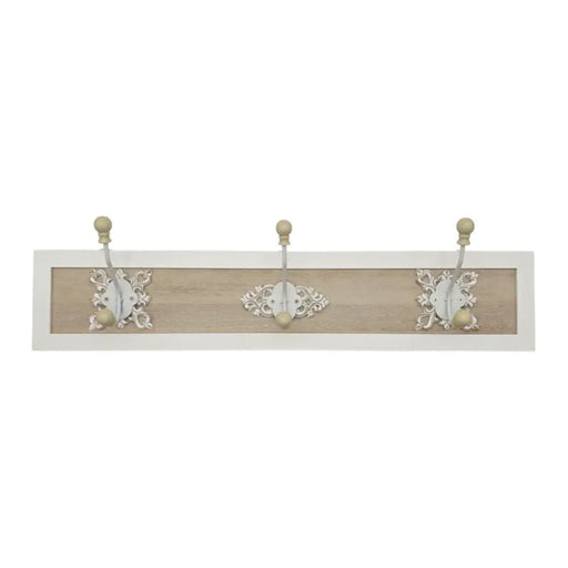 Perchero De Pared Colgador Vintage 3 Ganchos Dobles Blanco - Fliperex