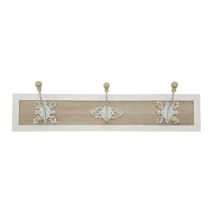 Perchero De Pared Colgador Vintage 3 Ganchos Dobles Blanco - Fliperex