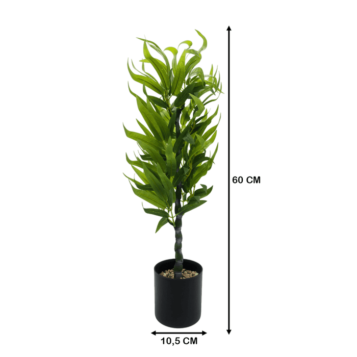Planta Artificial Bambu Decorativa Macetero Plastico Negro - Fliperex