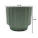 Macetero Maceta De Ceramica Verde Oliva Lineas Verticales L - Fliperex