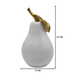 Figura Adorno De Pera Blanca Decorativa En Resina Moderna - Fliperex