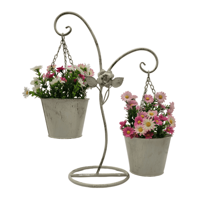 Porta Macetero Pedestal Colgante Beige Vintage Maceta Planta - Fliperex