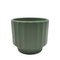 Macetero Maceta De Ceramica Verde Oliva Lineas Verticales S