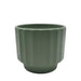 Macetero Maceta De Ceramica Verde Oliva Lineas Verticales S - Fliperex