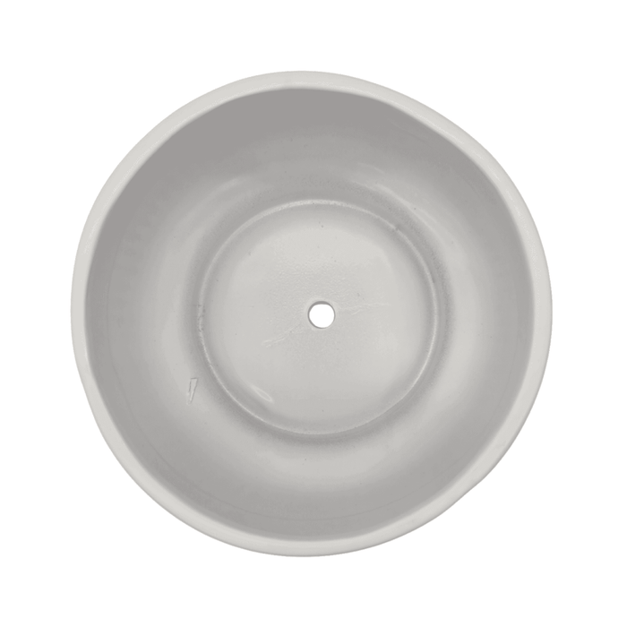 Macetero Maceta De Ceramica Lineas Relieve Blanco L - Fliperex