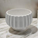 Macetero Maceta De Ceramica Copon Ranurado Blanco Brillante - Fliperex
