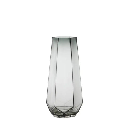 Florero Decorativo Geometrico Hexagonal De Vidrio Oscuro S - Fliperex