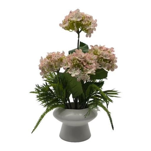 Planta Artificial Hortensia Decorativa Macetero De Ceramica - Fliperex