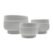 Macetero Maceta De Ceramica Lineas Relieve Blanco L - Fliperex