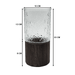 Florero Decorativo De Vidrio Cristal Con Diseño Base Madera - Fliperex