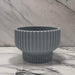 Macetero Maceta De Ceramica Estilo Copon Gris Mate L - Fliperex