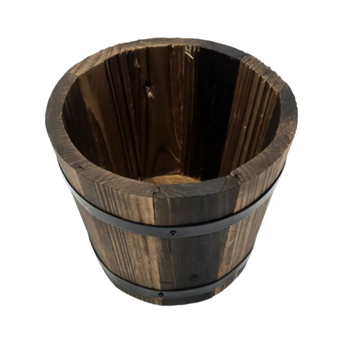Macetero De Madera Tipo Barril Para Jardin Terraza Planta S