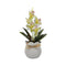 Planta Artificial Orquidea Decorativa Blanca Maceta Resina