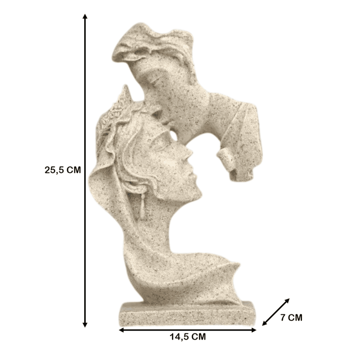 Escultura Adorno Beso De Resina Abstracta Moderna Arenisca - Fliperex