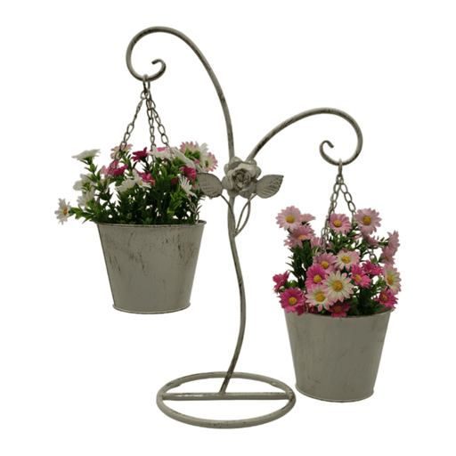 Porta Macetero Pedestal Colgante Beige Vintage Maceta Planta - Fliperex