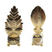 Set 2 Hojas Dorada Con Bola De Cristal Adorno Elegante Mesa - Fliperex