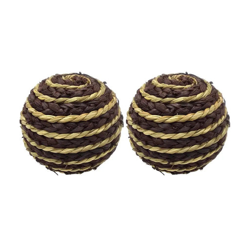 Set 2 Esferas De Yute Cuerda Para Decoracion Pelota Marron - Fliperex