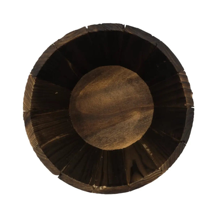 Macetero De Madera Tipo Barril Para Jardin Terraza Planta XS