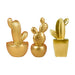 Set 3 Adornos Cactus De Resina Dorado Decoracion Mesa Office - Fliperex
