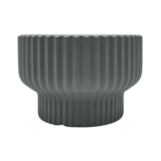 Macetero Maceta De Ceramica Estilo Copon Gris Mate M - Fliperex