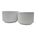Set 2 Maceteros Maceta De Ceramica Blanco Lineas Verticales - Fliperex