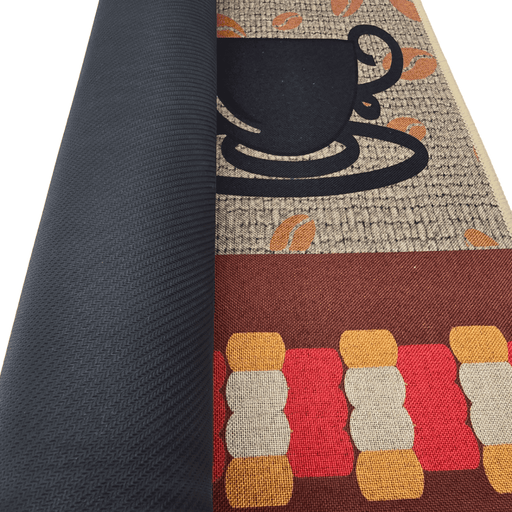 Set 2 Alfombras De Cocina Goma Antideslizante Diseño Coffee - Fliperex